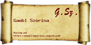 Gaebl Szorina névjegykártya
